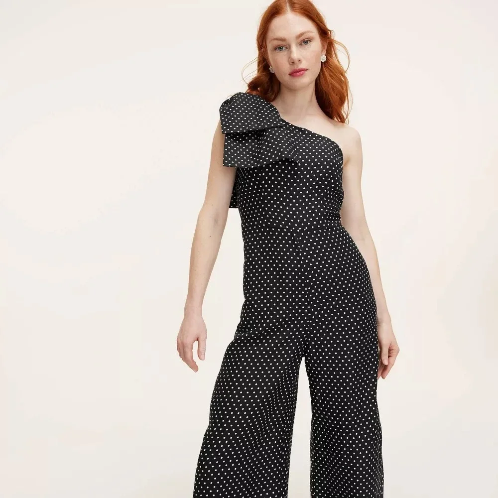New Kate Spade Target Size 10 Mini Polka Dot Jumpsuit Black/White (M/Medium) NWT